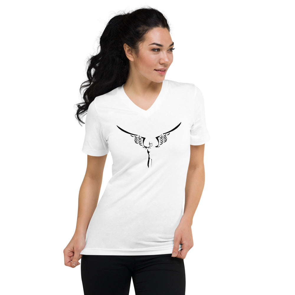 Angel Woman Unisex Short Sleeve V-Neck