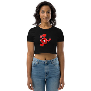 LipsNHeart2 Organic Crop Top