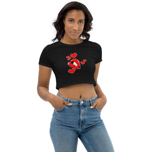 LipsNHeart2 Organic Crop Top